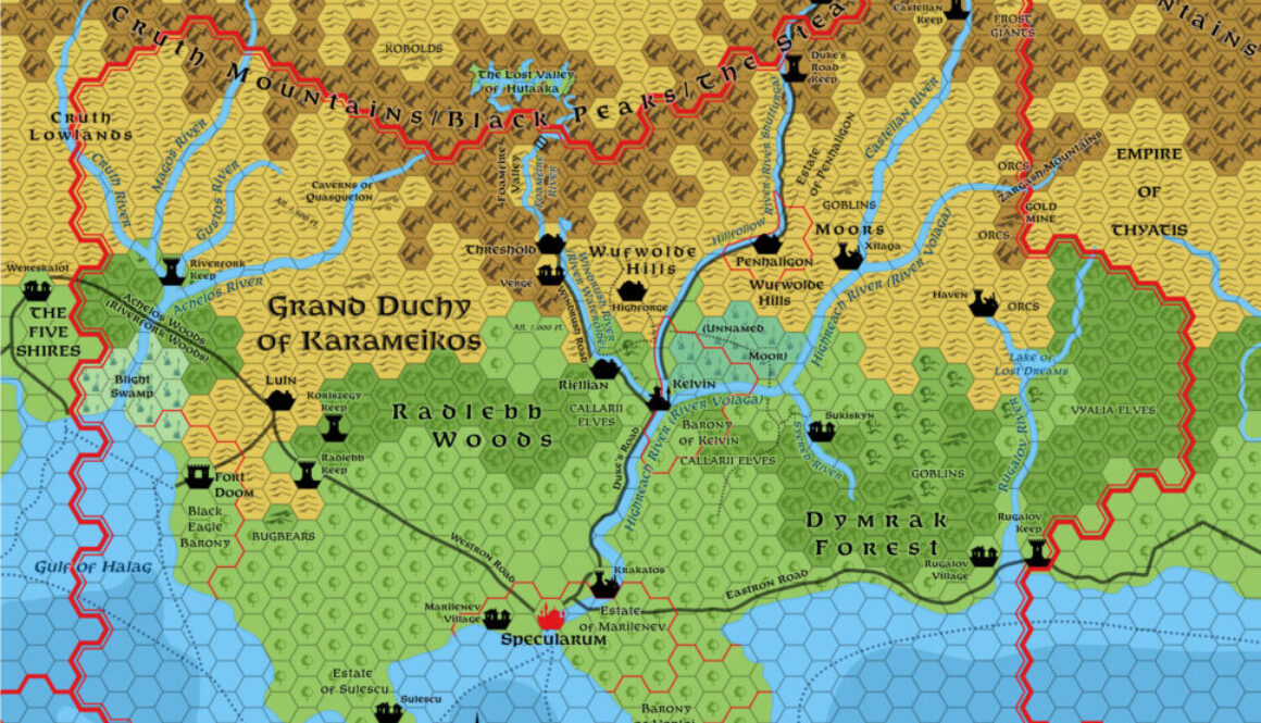 Karameikos, 8 miles per hex (1987)
