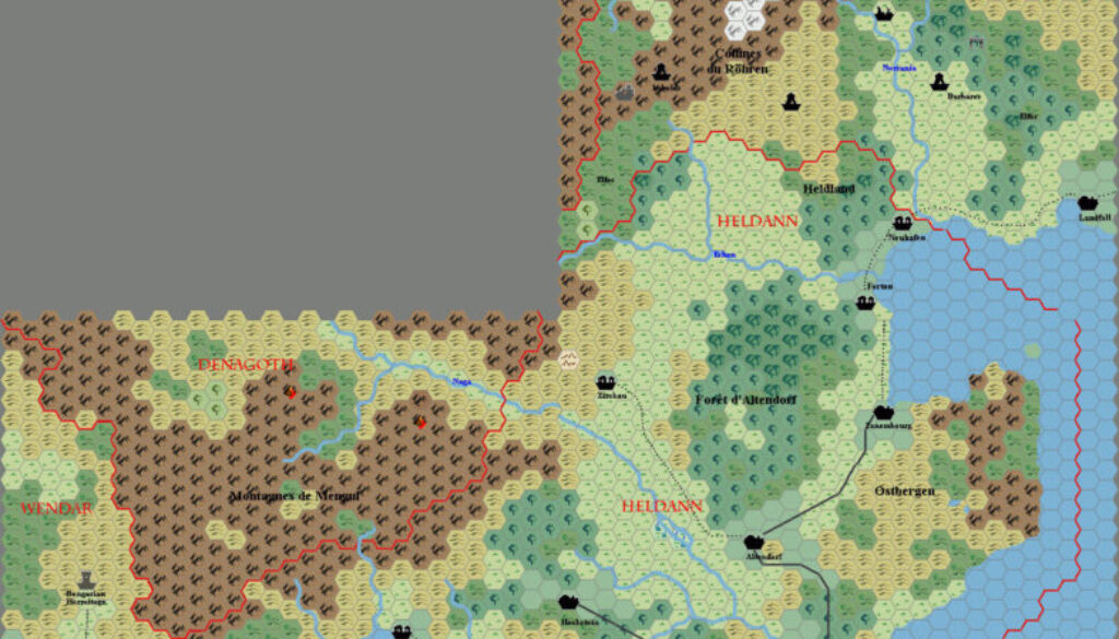 Heldann, 8 miles per hex by Hirwen Harendal, September 2002, assembled by Thorfinn Tait, November 2021