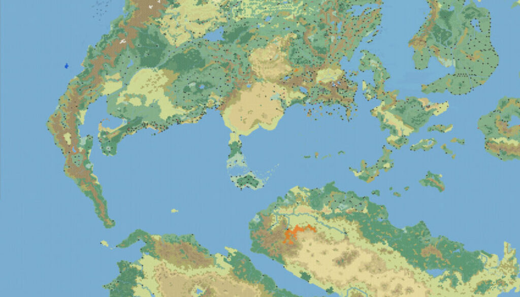 Mystara Western Hemisphere, 24 miles per hex by Andrea Francolini, c. November 2006