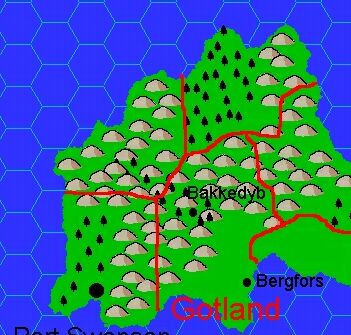 Clan Domain of Gotland, 8 miles per hex by Jacob Skytte, May 2001