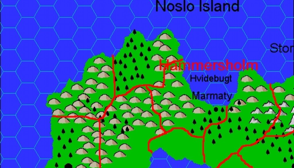 Clan Domain of Hammersholm, 8 miles per hex by Jacob Skytte, March 2000