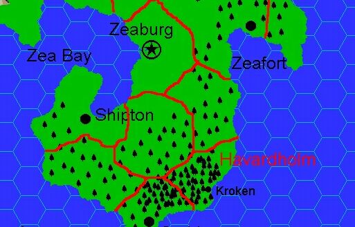 Clan Domain of Havardholm, 8 miles per hex by Jacob Skytte, March 2000