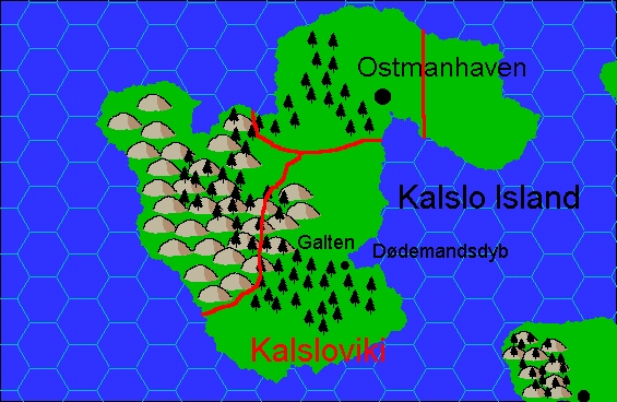 Clan Domain of Kalsloviki, 8 miles per hex by Jacob Skytte, September 2001
