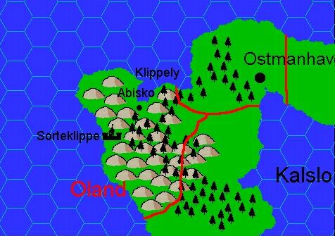 Clan Domain of Oland, 8 miles per hex by Jacob Skytte, September 2001