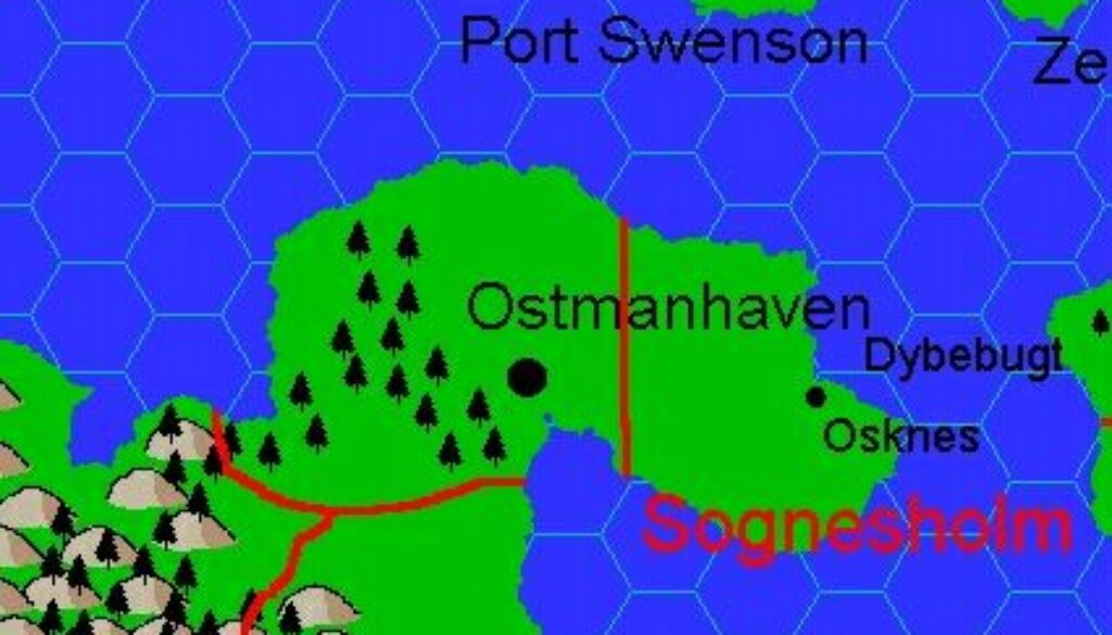 Clan Domain of Sognesholm, 8 miles per hex by Jacob Skytte, August 2001