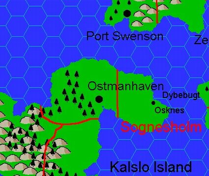 Clan Domain of Sognesholm, 8 miles per hex by Jacob Skytte, August 2001