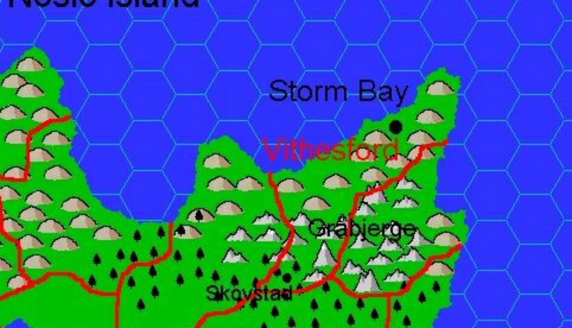 Clan Domain of Vithesford, 8 miles per hex by Jacob Skytte, March 2000