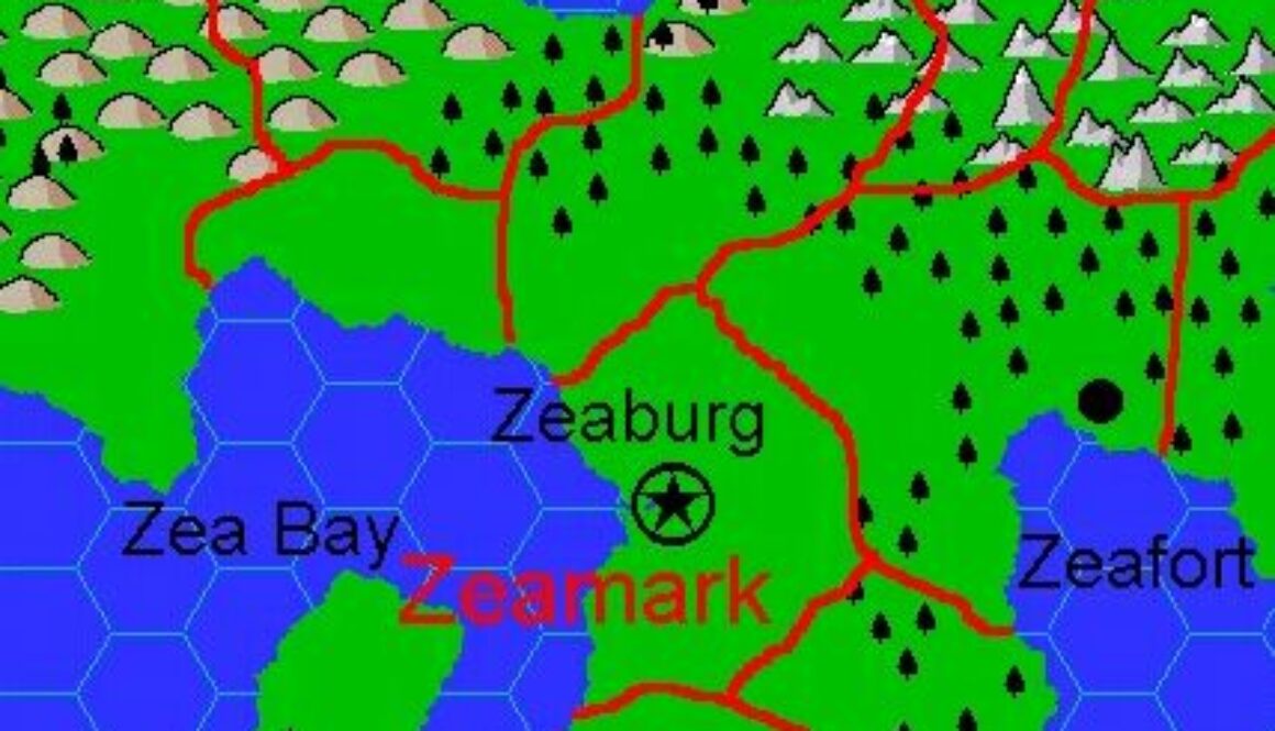 Clan Domain of Zeamark, 8 miles per hex by Jacob Skytte, April 2001