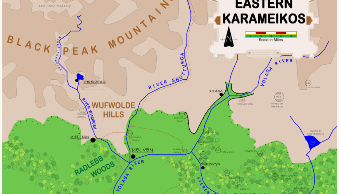 Eastern Karameikos by Alan Derek Jones, June 2001, exported in high resolution by Thorfinn Tait, April 2025