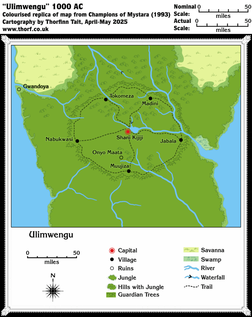 Replica of Champions of Mystara map of Ulimwengu