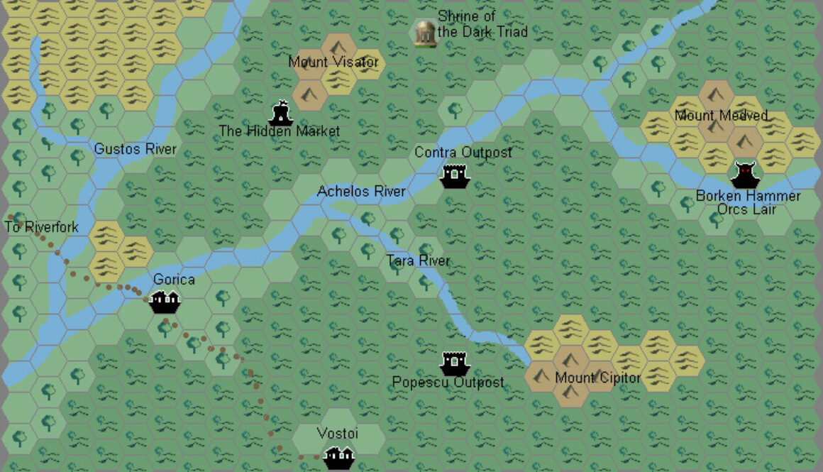 Achelos River Area, 1.3 miles per hex by Giampaolo Agosta, August 2008