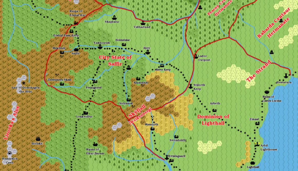 The City State of Saffir, 2.3 miles per hex by Giampaolo Agosta, April 2018