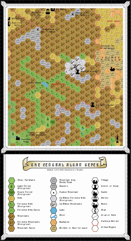 The Central Altan Tepes, 2.7 miles per hex by Shawn Stanley, October 2013