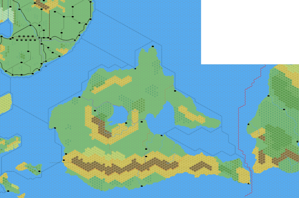 Bellissaria, 24 miles per hex by Mark Howard, July 2005