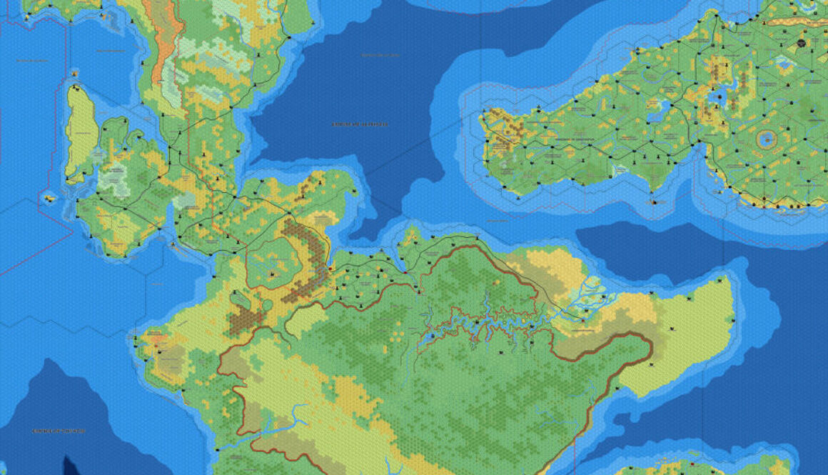 The Isle of Dawn, 8 miles per hex by Mark Howard, January 2022