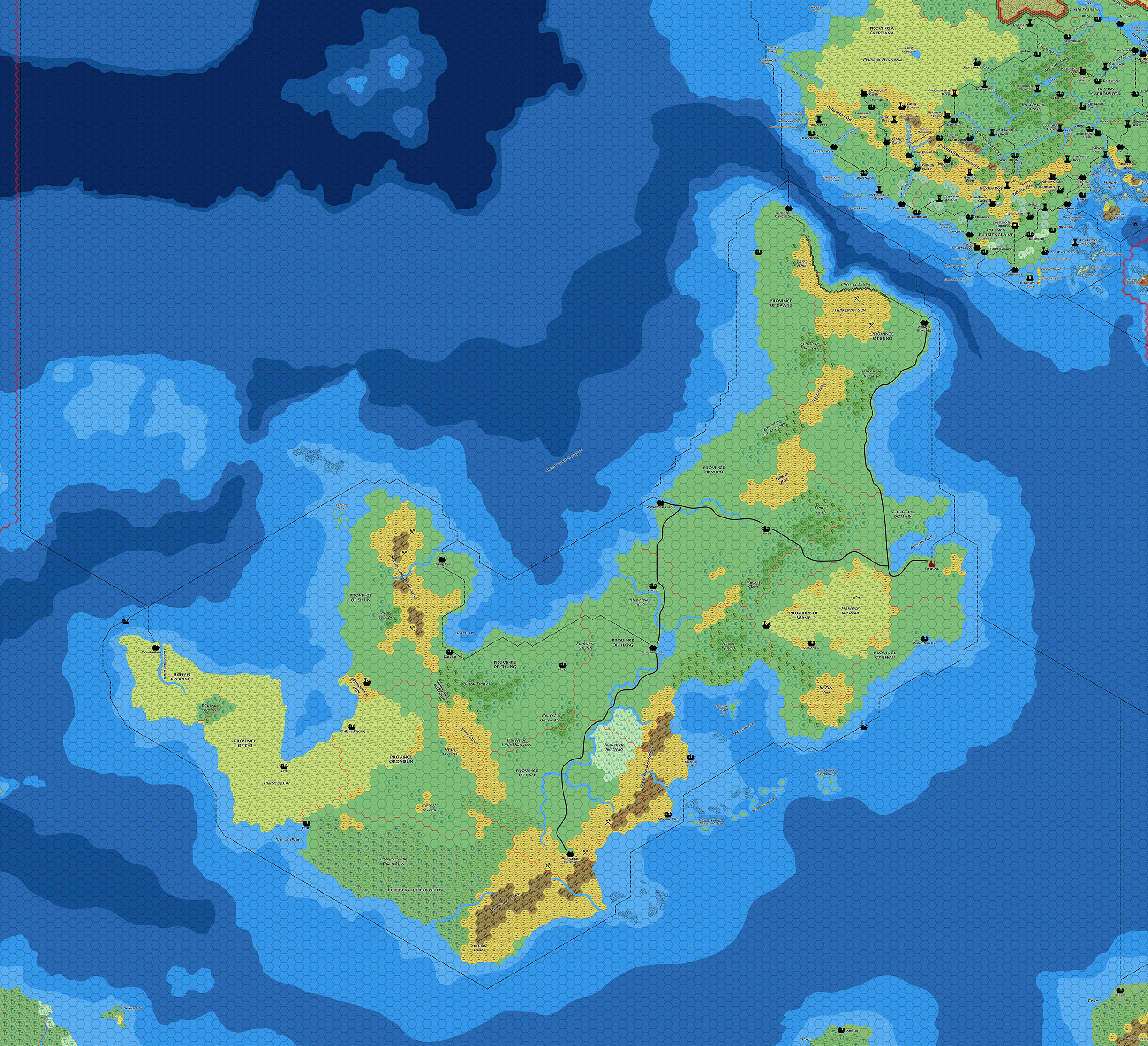 Ochalea, 8 miles per hex by Mark Howard, January 2022