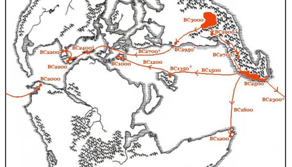 Tanagoro Migrations, 3000 BC to 1000 BC by Michele Carpita, September 2005