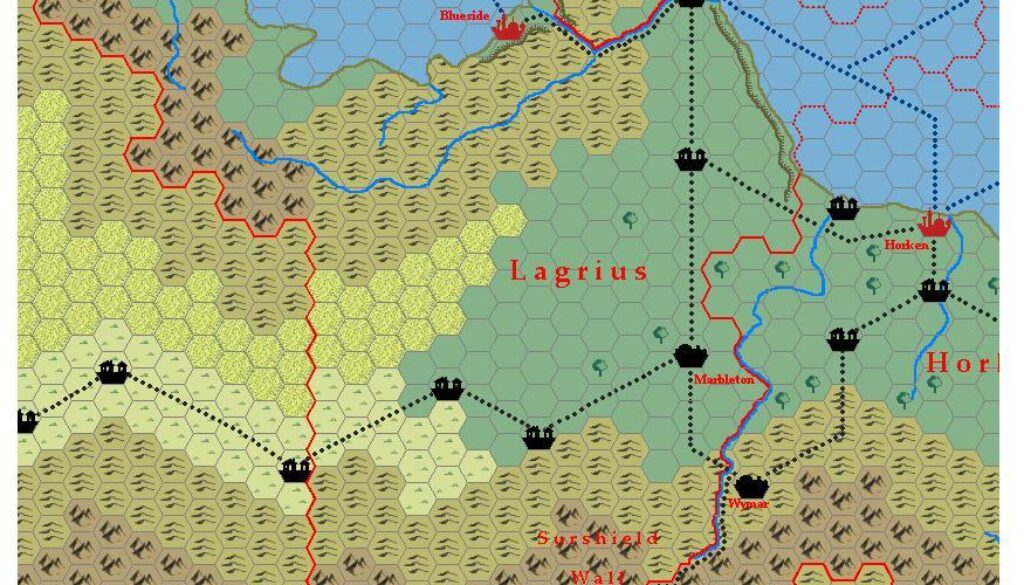 The Kingdom of Lagrius, 24 miles per hex by Michele Carpita, July 2006
