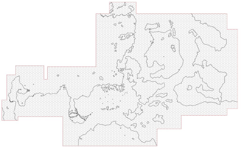 Mystara Officially Mapped Area, 72 miles per hex by Michele Carpita ...