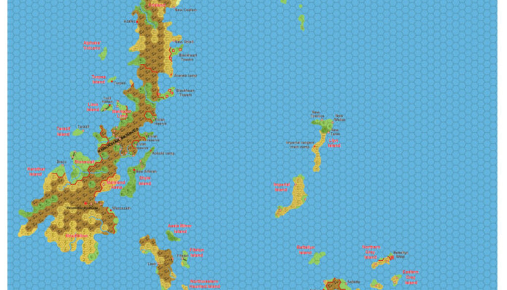 New Alphatian Sea, 24 miles per hex by Michele Carpita, October 2010