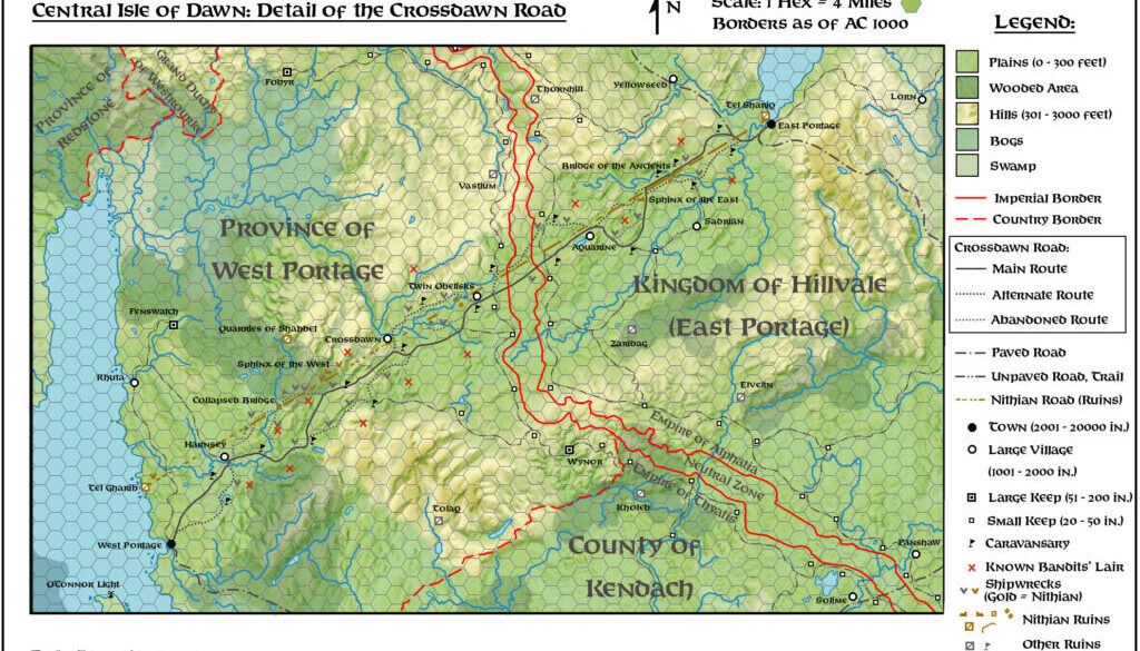 Crossdawn Road, 4 miles per hex by Michele Carpita, August 2021