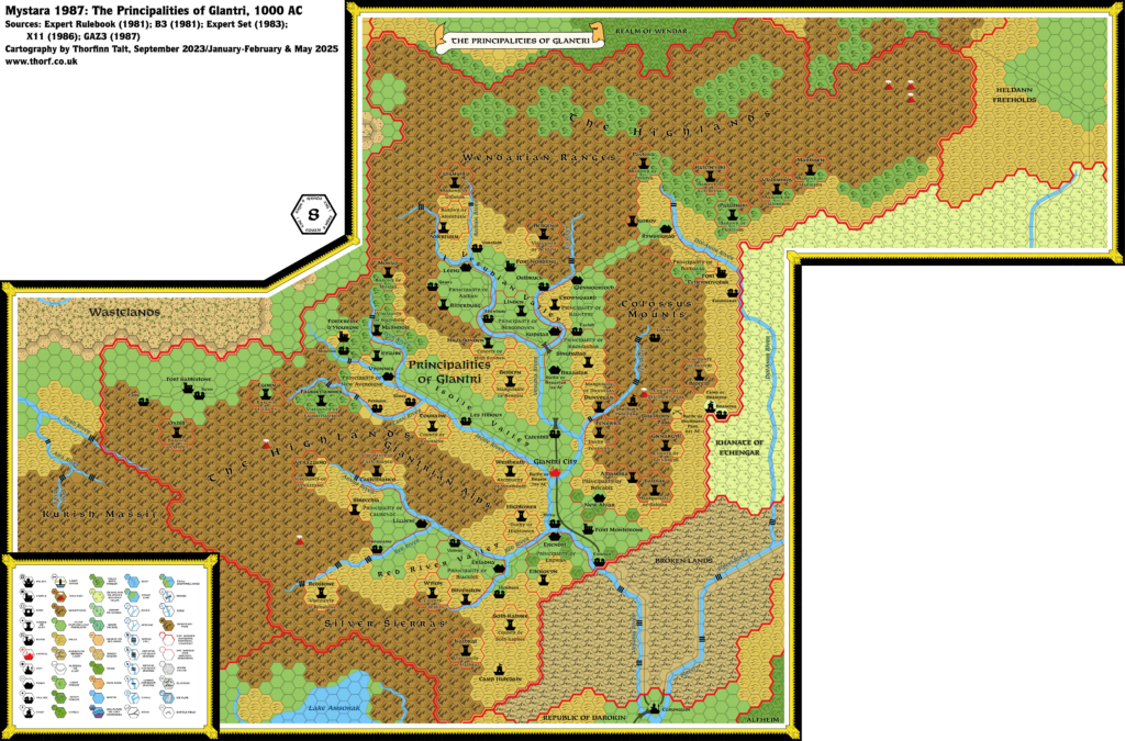 Glantri, 8 miles per hex (1987)