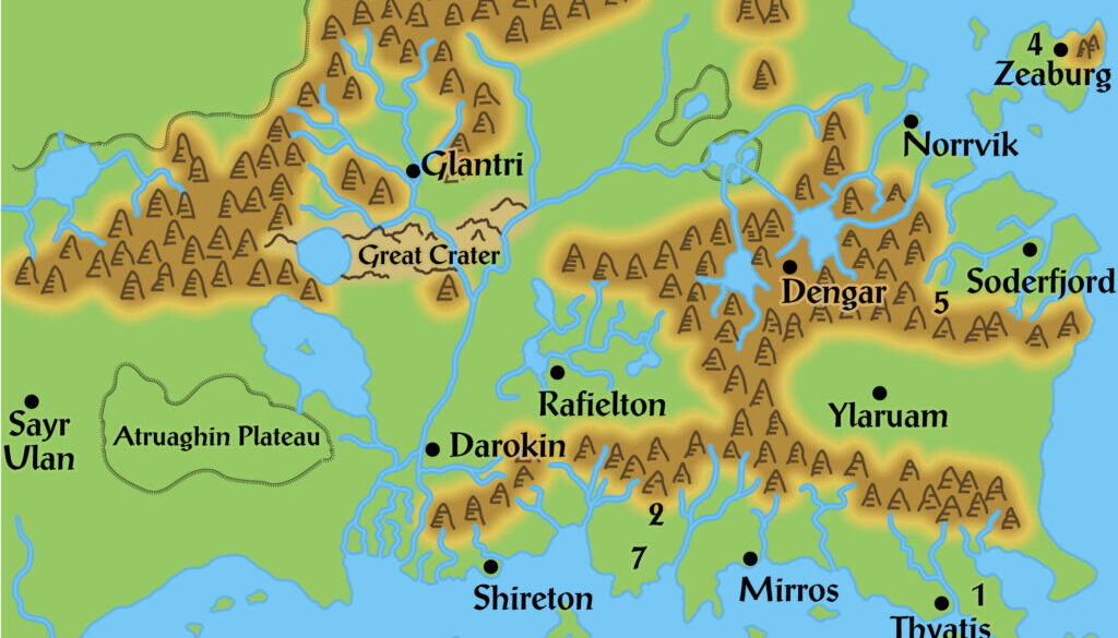 Colourised Replica Map of Joshuan’s Almanac map of the Known World 1013 AC, December 2025