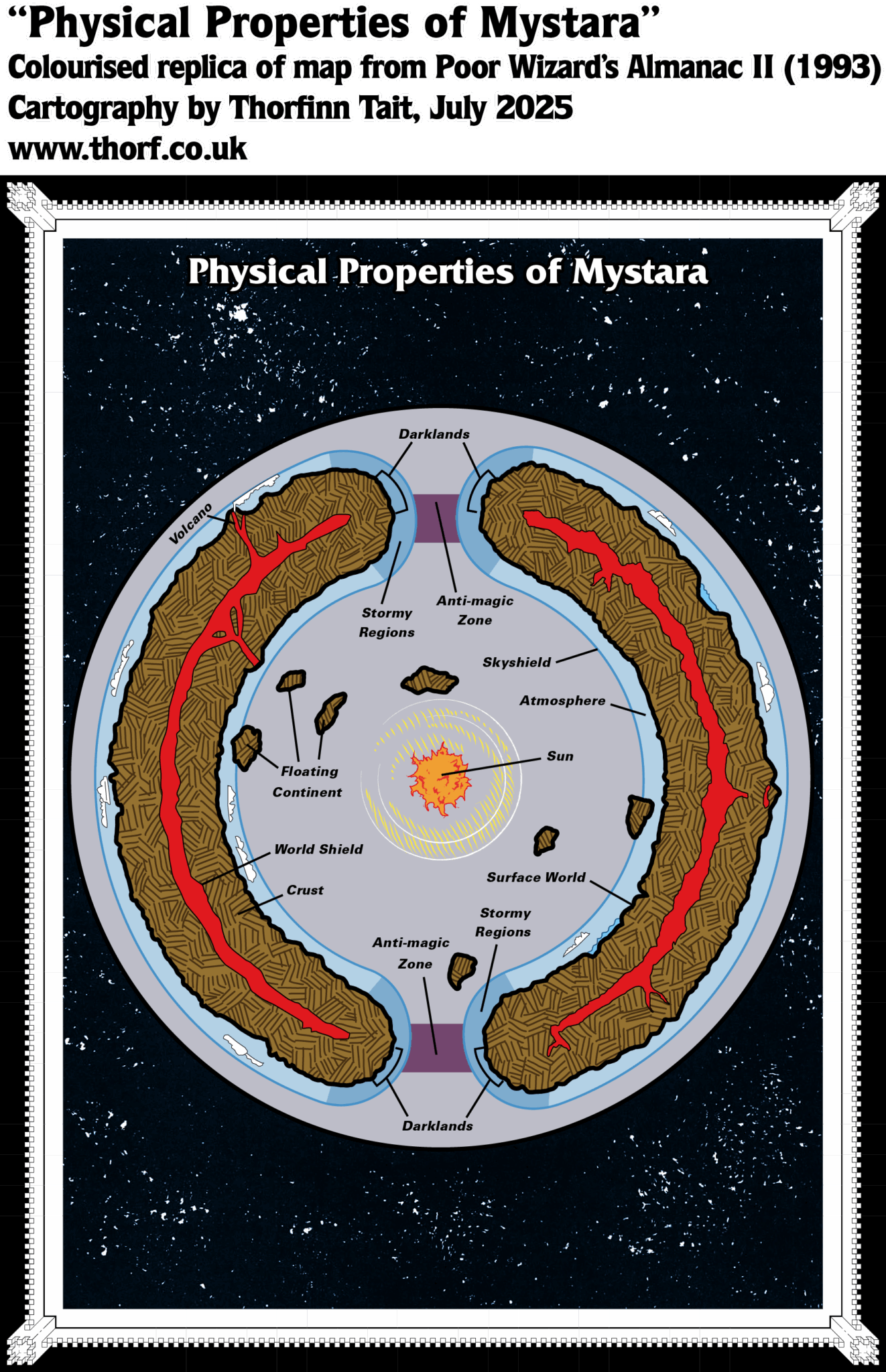 Mistara Map Colourised Replica Map of Poor Wizard’s Almanac II Hollow World Diagram ...