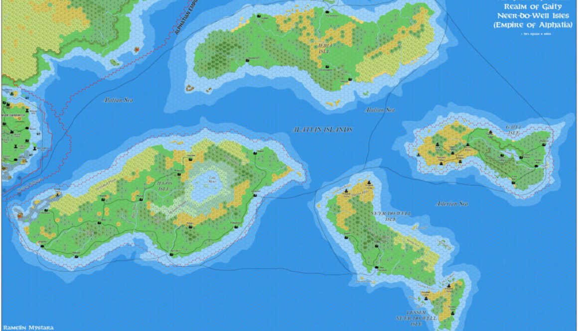Alatian Islands, 8 miles per hex by Jose Ignacio Ramos Lomelin, c. December 2015 (version 1)