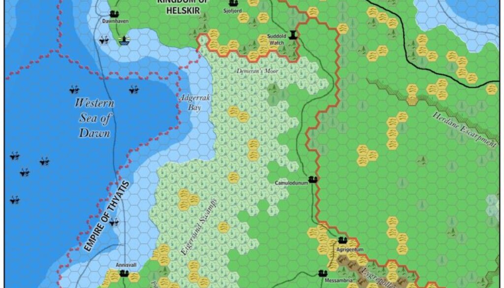 The Kingdom of Helskir and the Northern Dawn Territories, 8 miles per hex by Jose Ignacio Ramos Lomelin, February 2016