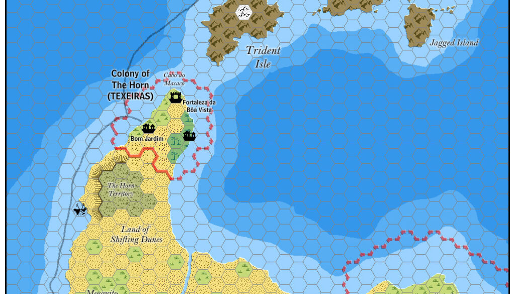 The Colony of the Horn, 8 miles per hex by Jose Ignacio Ramos Lomelin, February 2016