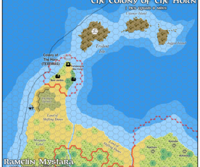 The Colony of the Horn, 8 miles per hex by Jose Ignacio Ramos Lomelin, February 2016
