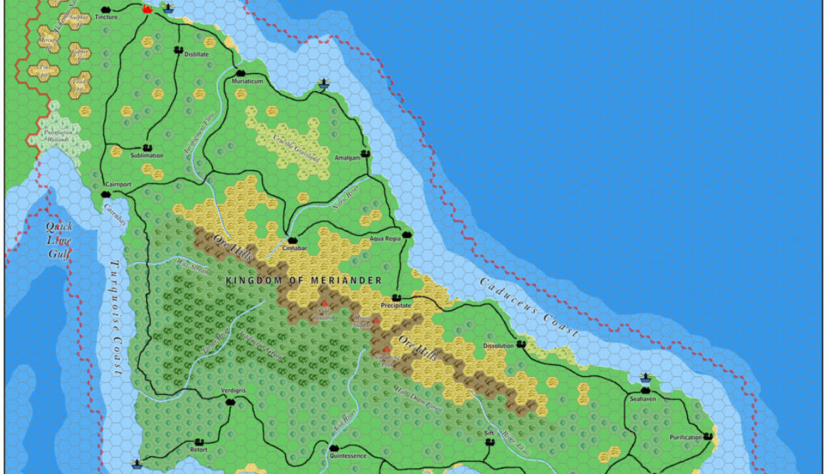 Kingdom of Meriander, 8 miles per hex by Jose Ignacio Ramos Lomelin, November 2015