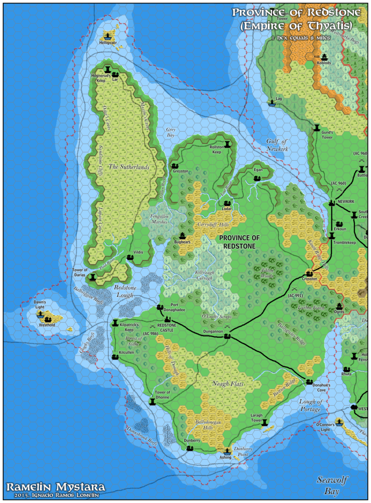 The Province of Redstone, 8 miles per hex by Jose Ignacio Ramos Lomelin, February 2016