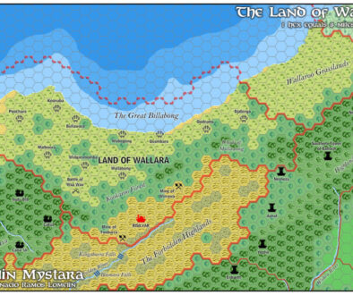 The Land of Wallara, 8 miles per hex by Jose Ignacio Ramos Lomelin, February 2016