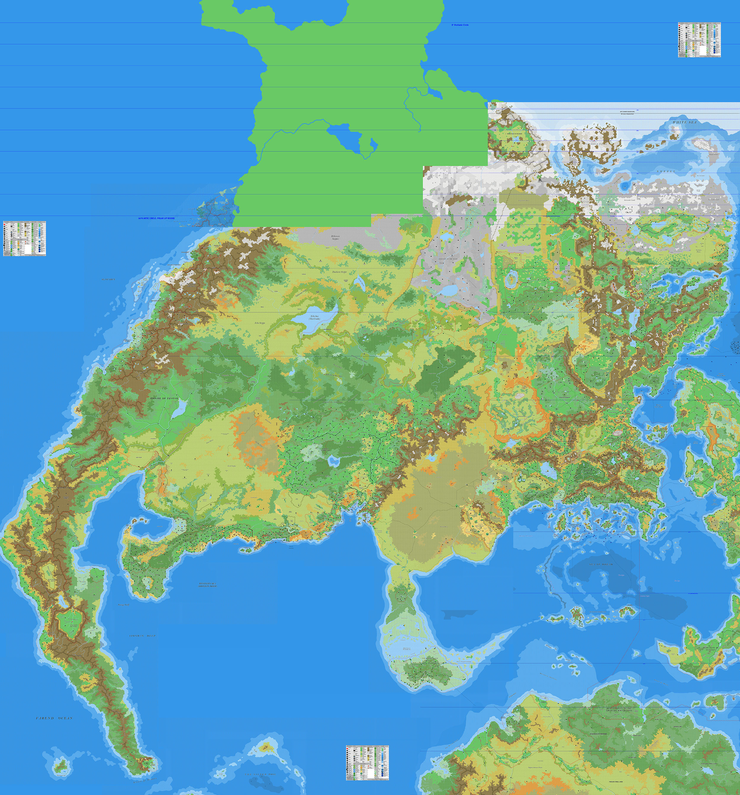 The Continent of Brun, 8 miles per hex by Jose Ignacio Ramos Lomelin, June 2017 (version 1, scaled to 50%)