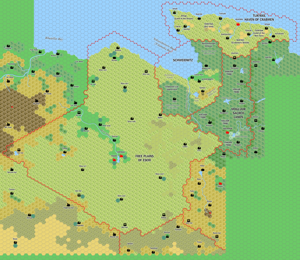 The Free Plains of Eseri, 8 miles per hex by Jose Ignacio Ramos Lomelin, February 2017