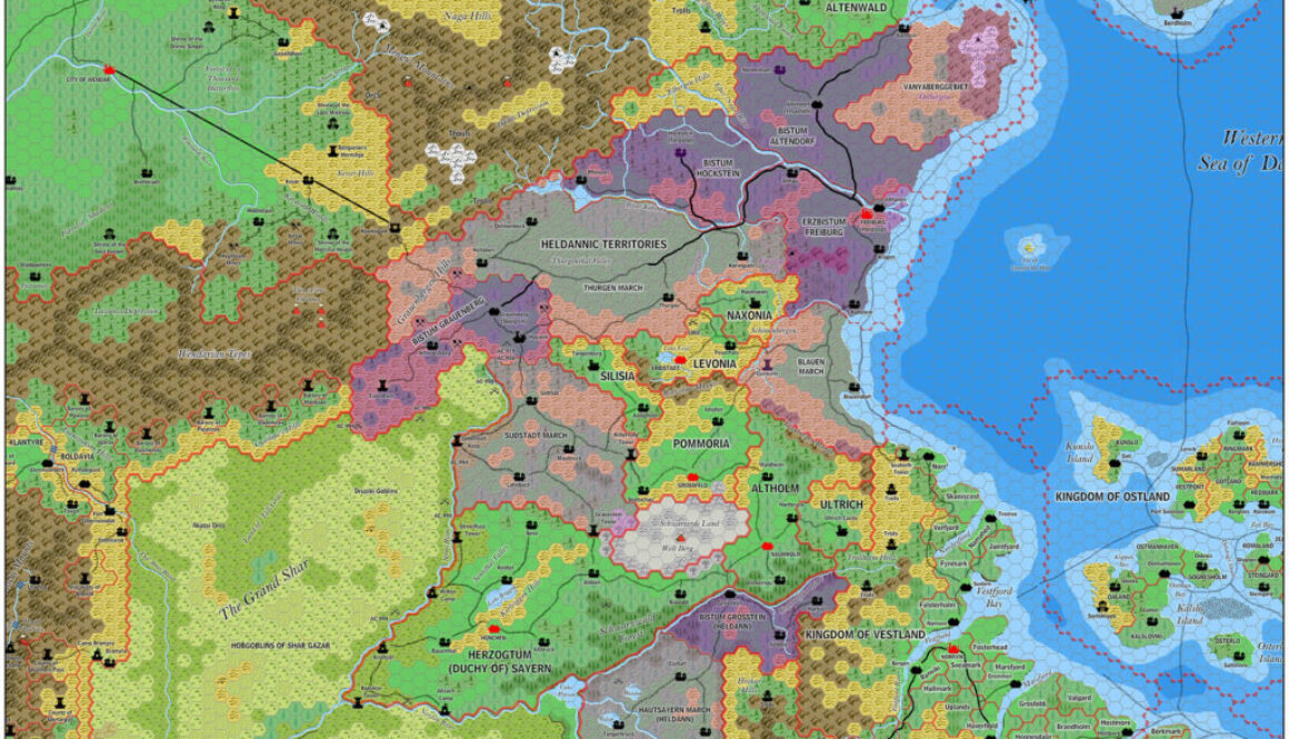 The Heldannic Reich, 8 miles per hex by Jose Ignacio Ramos Lomelin, June 2016 (version 3)