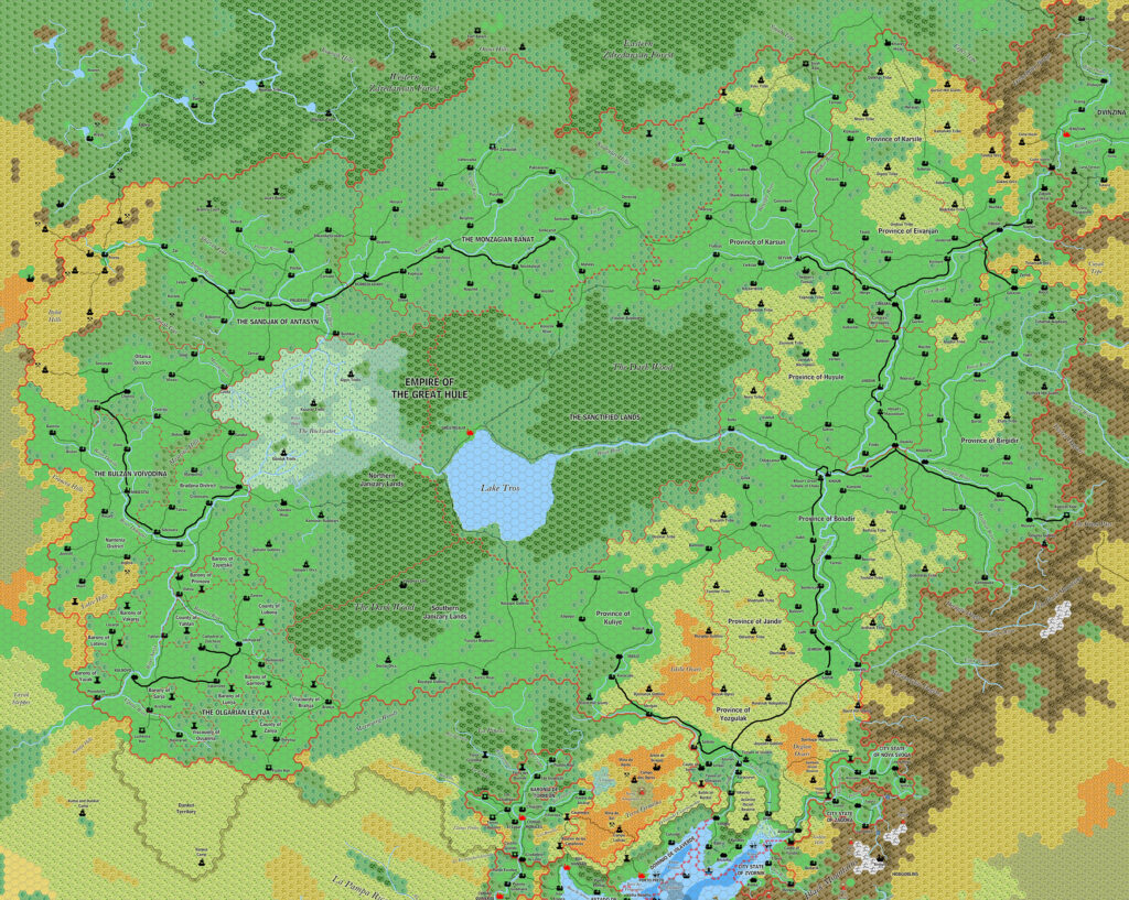 Empire of the Great Hule, 8 miles per hex by Jose Ignacio Ramos Lomelin, June 2017 (version 2)