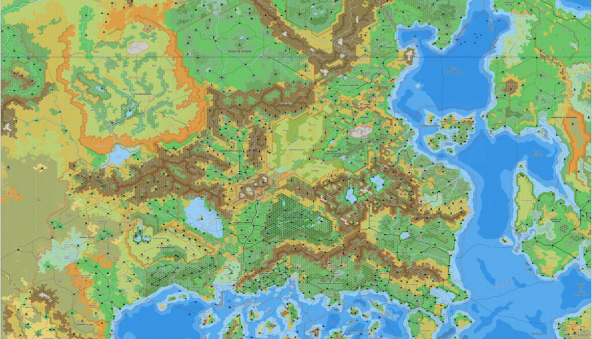 The Known World, 8 miles per hex by Jose Ignacio Ramos Lomelin, March 2017 (version 1)