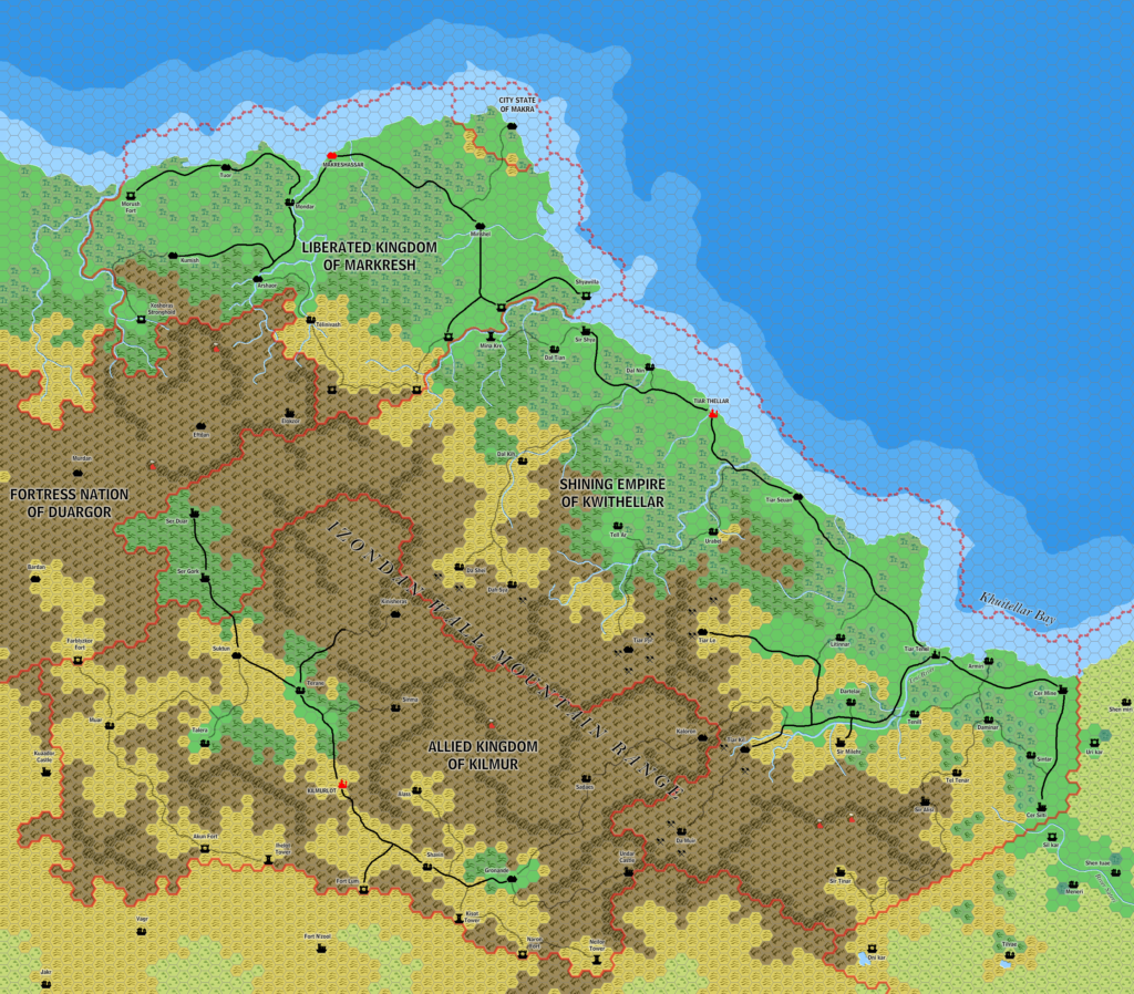 The Silver Coast: Kwythellar, 8 miles per hex by Jose Ignacio Ramos Lomelin, May 2017