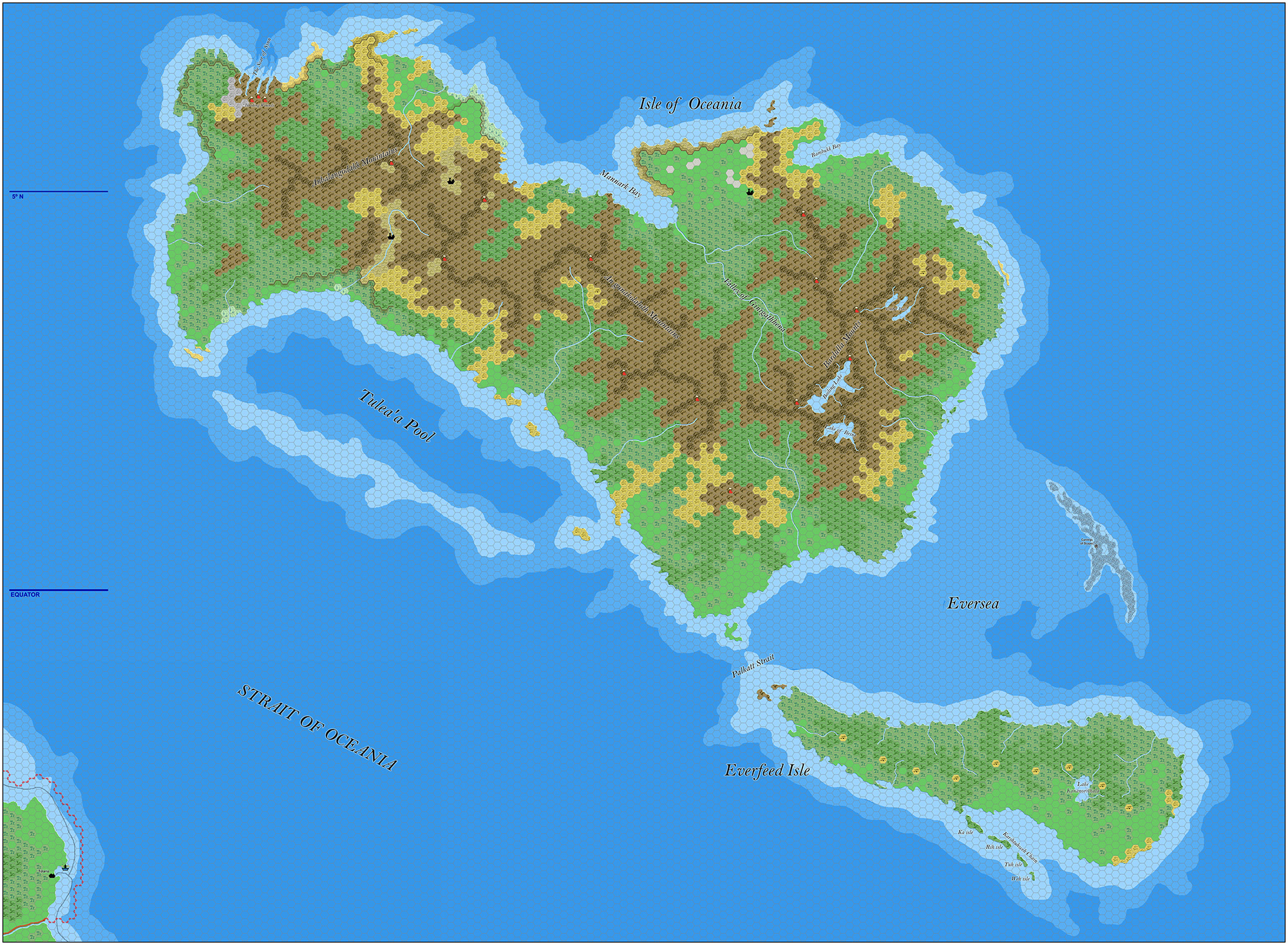 Oceania and Everfeed, 8 miles per hex by Jose Ignacio Ramos Lomelin, December 2016 (version 1)