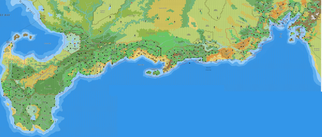 The Savage Coast, 8 miles per hex by Jose Ignacio Ramos Lomelin, March 2017