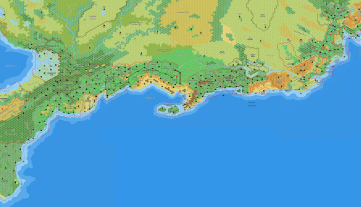 The Savage Coast, 8 miles per hex by Jose Ignacio Ramos Lomelin, March 2017