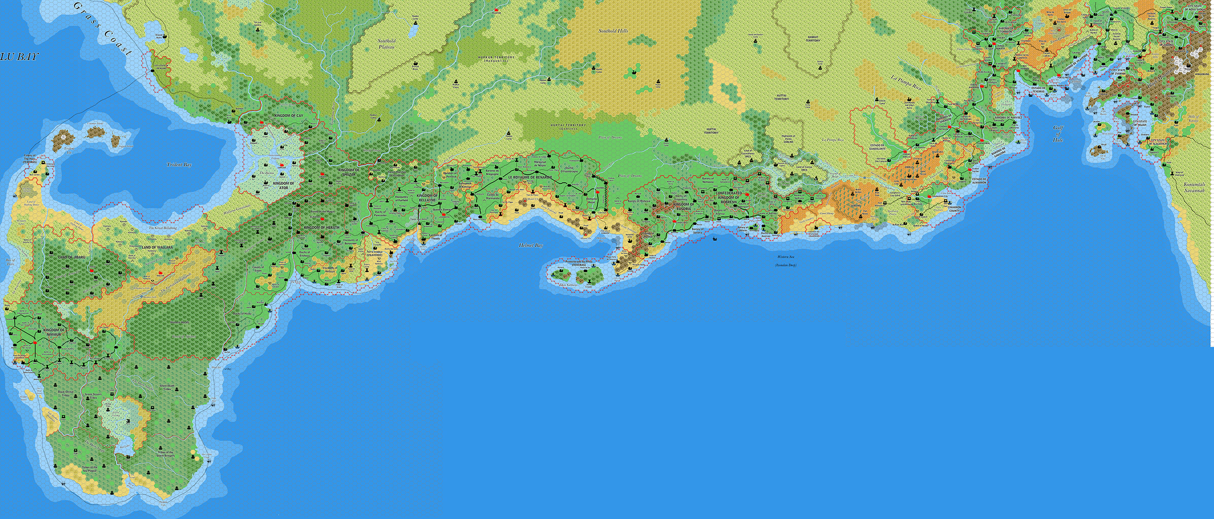 The Savage Coast, 8 miles per hex by Jose Ignacio Ramos Lomelin, March 2017