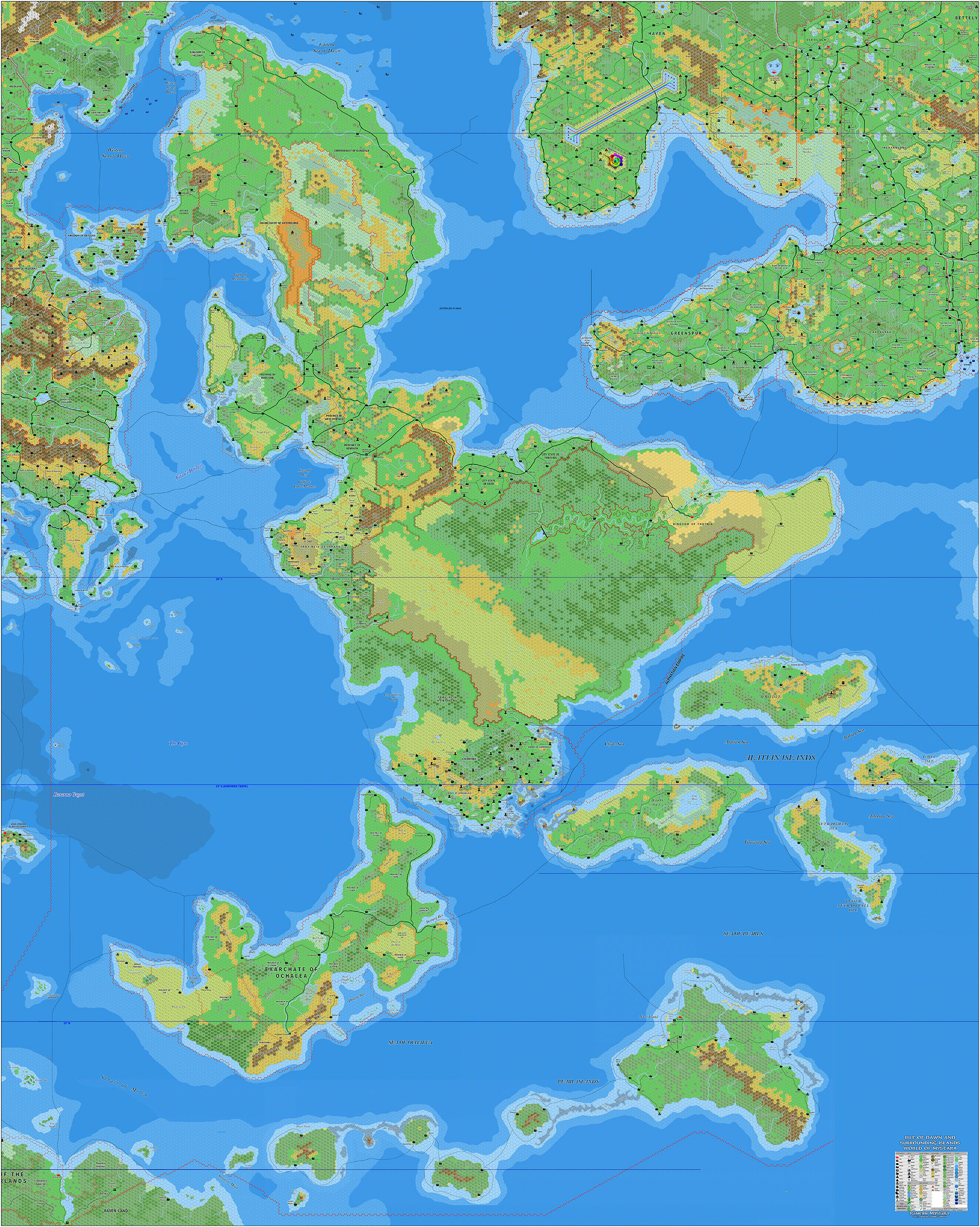 Sea of Dawn Islands, 8 miles per hex by Jose Ignacio Ramos Lomelin, March 2017