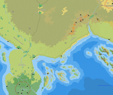 The Serpent Peninsula with Islands, 8 miles per hex by Jose Ignacio Ramos Lomelin, May 2017