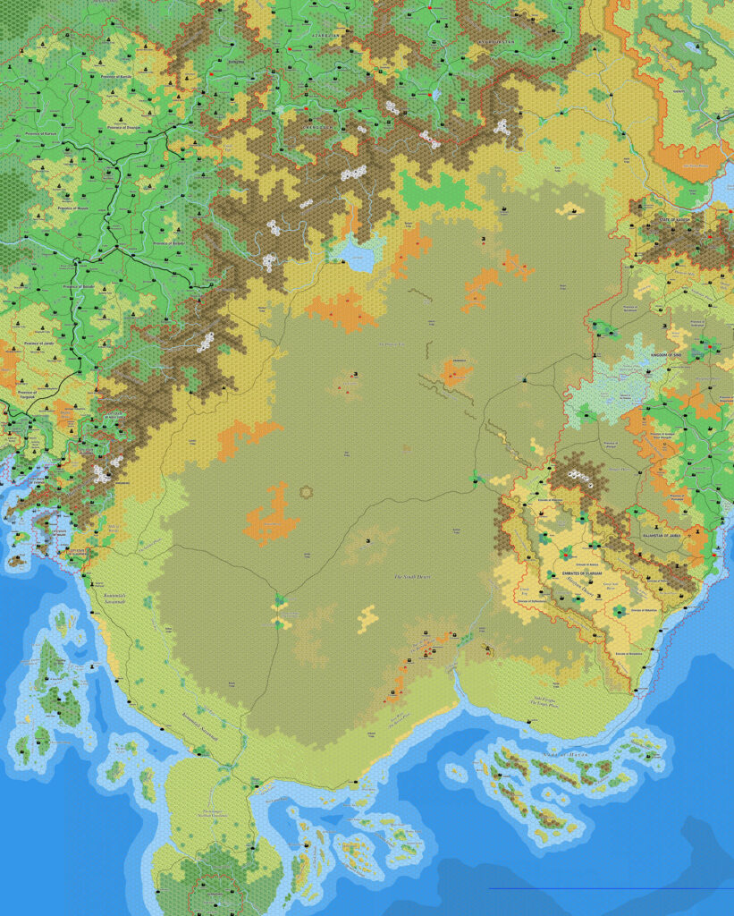 The Sindh Desert, 8 miles per hex by Jose Ignacio Ramos Lomelin, June 2017