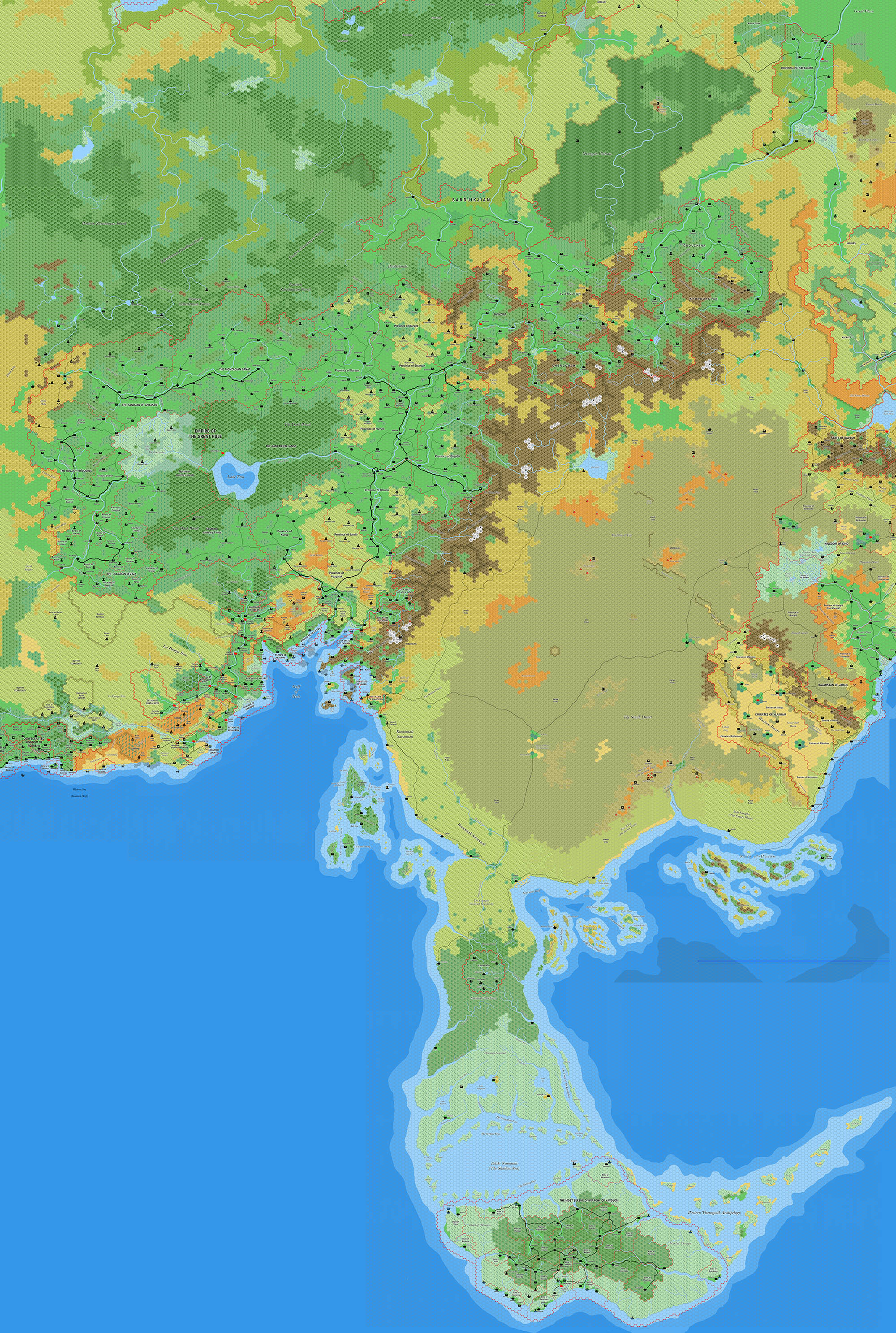 South Central Brun, 8 miles per hex by Jose Ignacio Ramos Lomelin, c. September 2017 (version 1)