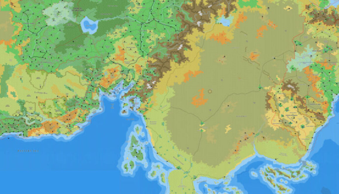 South Central Brun, 8 miles per hex by Jose Ignacio Ramos Lomelin, October 2017 (version 2)